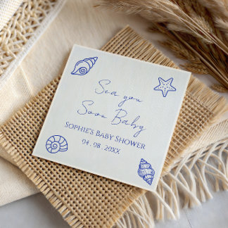 Bald sehen wir uns, Baby - Küsten-Baby-Party Serviette