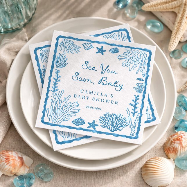 Bald sehen wir uns Baby Shower  Serviette (Von Creator hochgeladen)