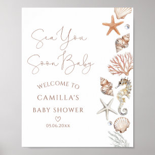 Bald sehen wir uns Baby Shower Willkommen Poster