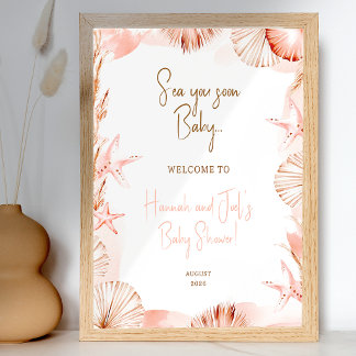 Bald sehen wir uns Baby Shower Willkommensschild K Poster