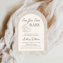 Bald sehen wir uns Küsten-Baby Shower Einladung