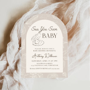 Bald sehen wir uns Küsten-Baby Shower Einladung