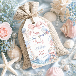Bald sehen wir uns, Küstenmädchen Baby Baby Shower Geschenkanhänger