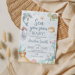 Bald sehen wir uns unter dem Meer Baby Shower Einladung