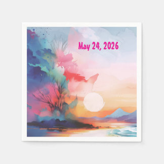 Bald sehen wir uns Wasserfarbe Strand Serviette