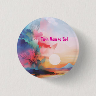 Bald sehen wir uns Wasserfarbe Strand Zwillinge we Button
