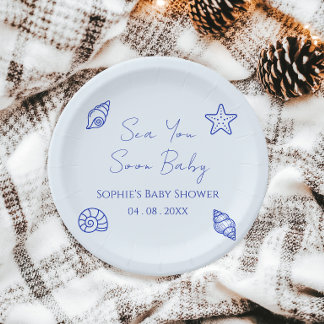 Bald sehen wir uns wieder, Baby - Küsten-Baby-Part Pappteller