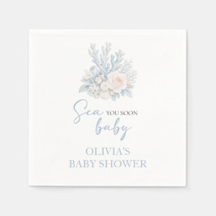 Bald sehen wir uns wieder, Baby. Küstenstrand-Baby Serviette