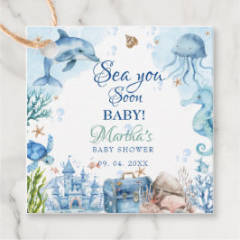 Bald sehen wir uns wieder Muschel-Baby-Party Geschenkanhänger
