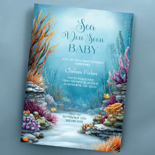 Bald sehen wir uns wieder, Ozean-Baby-Party Einladung