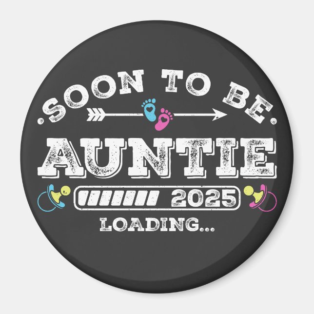 Bald Tante 2025 Lade Kreis Magnet (Vorne)