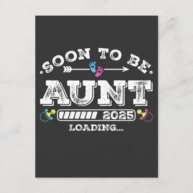 Bald Tante 2025 Loading Postkarte (Vorderseite)
