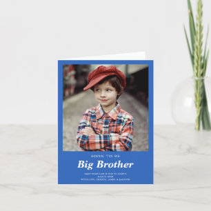 Bald, um Big Brother's Foto Schwangerschaft Blau Ankündigung