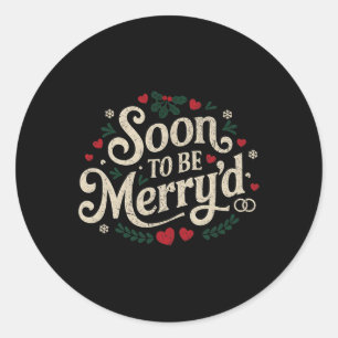 Bald, um fröhlich'd lustige Verlobte Paare Match Runder Aufkleber