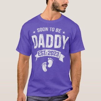 Bald um Papa Est 2023 Schwangerschaftsankündigung T-Shirt