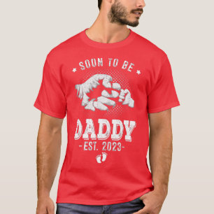 Bald um Papa Est 2023 Schwangerschaftsankündigung T-Shirt