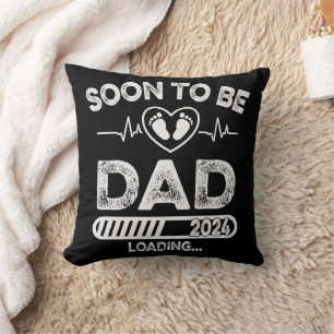 Bald um Papa Est 2024 Vatertag Kissen