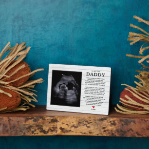 Bald, um Vater von Bump Ultrasound Vatertag Fotoplatte