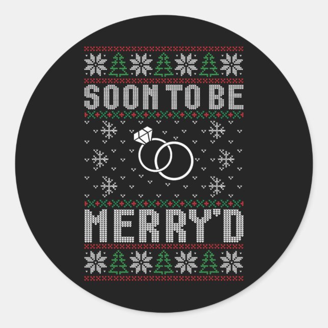Bald, um Verheiratet sein frohe Weihnachtsbräune G Runder Aufkleber (Vorderseite)