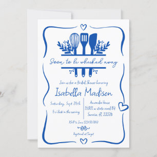 Bald, um von Hand gezogenes Brautparty wegzuflüste Einladung