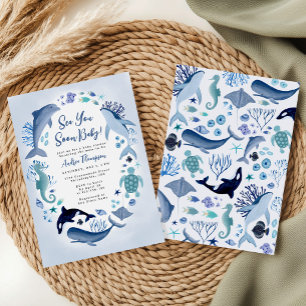 Bald unter dem Meer, kleiner Junge, Baby Shower Einladung
