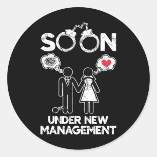 Bald unter der neuen Management-Bachelor Groom Bac Runder Aufkleber