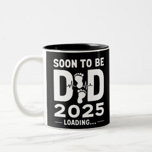 Bald Vater Est 2025 Neuer Vater  Zweifarbige Tasse