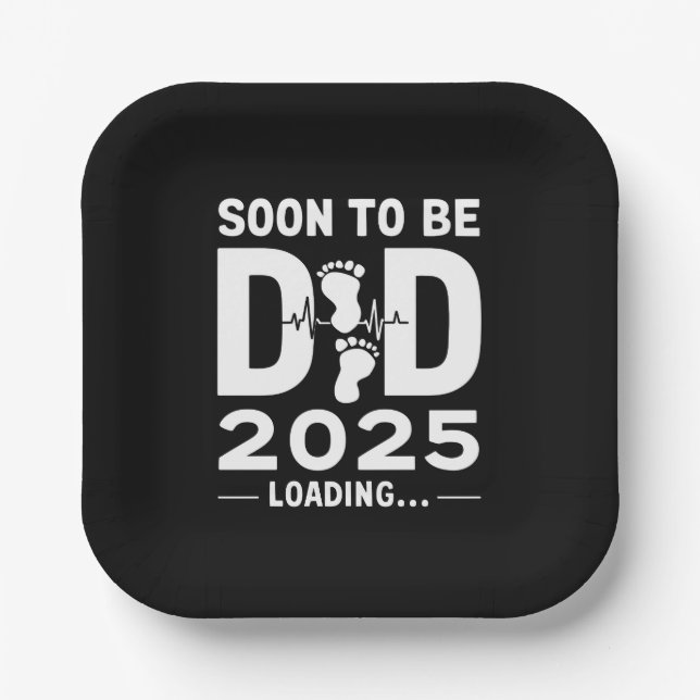 Bald Vater nach 2025 neuer Papa zu sein Pappteller (Vorderseite)