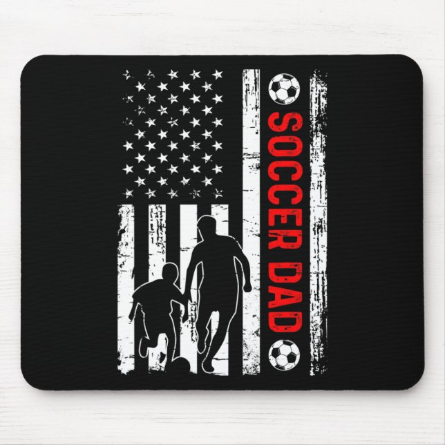 Bald Vater Wird Bald Fußballvater Retro Amerikanis Mousepad (Vorne)