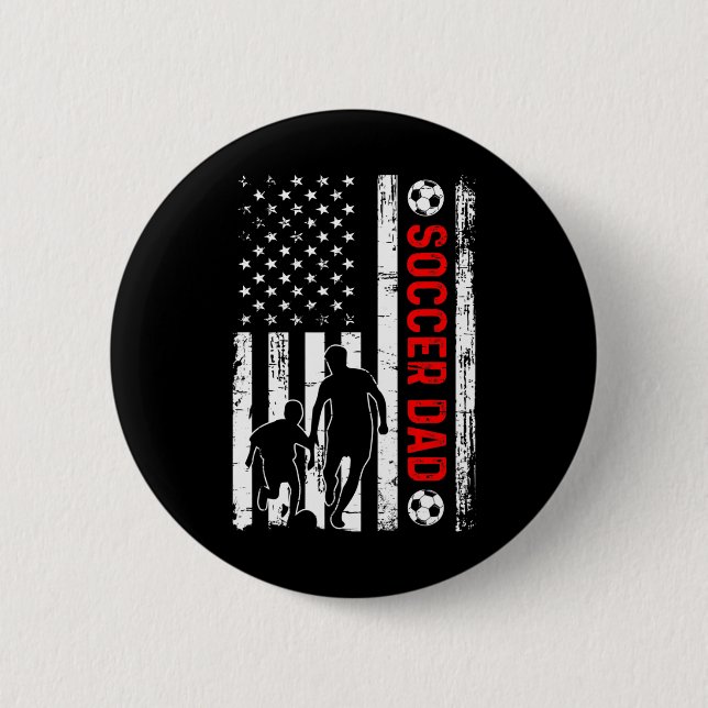 Bald Vater Wird Zum Fußballvater Retro Amerikanisc Button (Vorderseite)