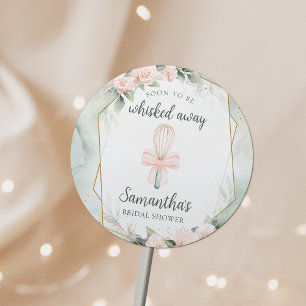 Bald weggezauberte rosa florale Brautparty  Runder Aufkleber