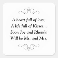 Bald werden Mr. and Mrs. Square Sticker