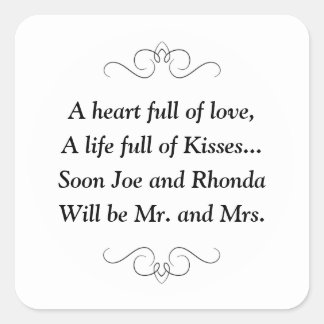 Bald werden Mr. and Mrs. Square Sticker