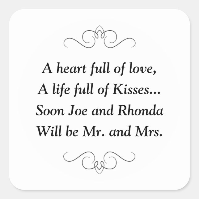 Bald werden Mr. and Mrs. Square Sticker (Vorderseite)