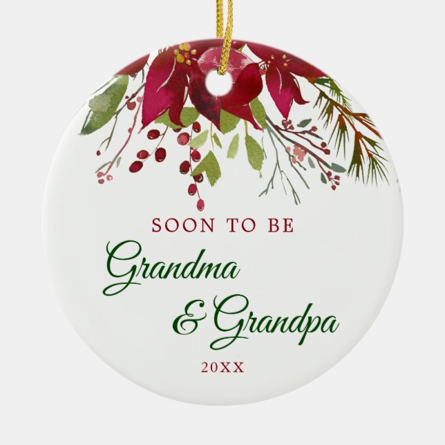 Bald werden Oma und Opa Geschenk | Großeltern Keramik Ornament (Vorne)