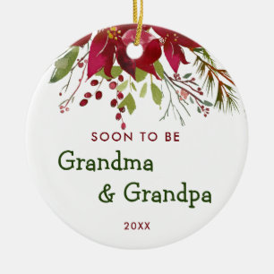Bald werden Oma und Opa neue Großeltern Keramik Ornament
