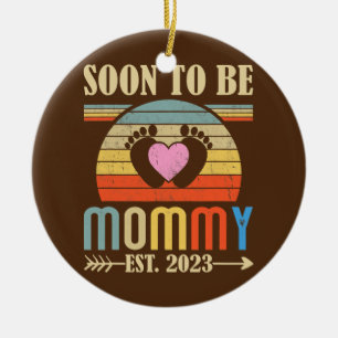 Bald werdende Mama 2023 Vintage Retro für neue Mut Keramik Ornament