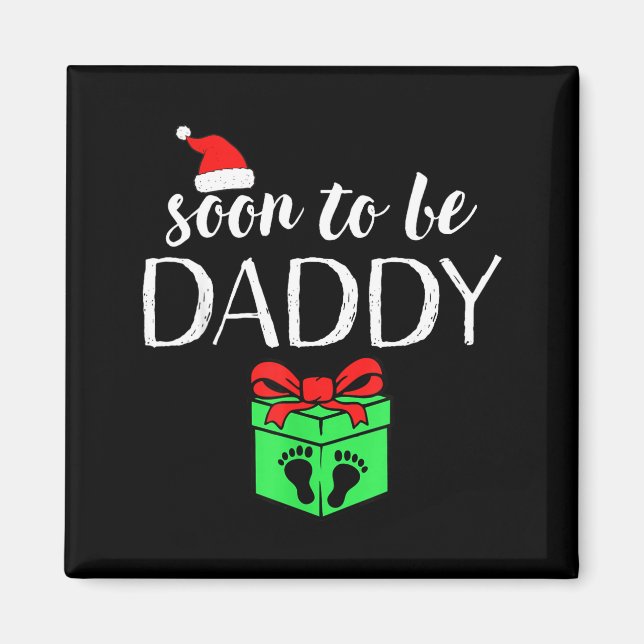 Bald werdender Daddy Weihnachten Lustige Schwanger Magnet (Vorne)