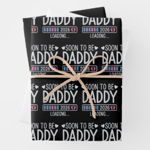 Bald werdender Vater 2026 Schwangerschaftsankündig Geschenkpapier Set