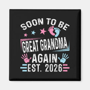 Bald wieder Ururgroßmutter Est. 2026 Vintage G Magnet