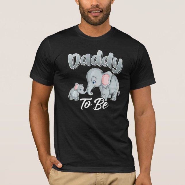 Bald wird Daddy Elefanten für Baby Shower Gender T-Shirt (Vorderseite)