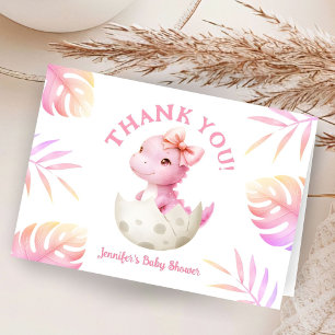 Bald wird es schlüpfen Mädchen Baby Shower gefalte Dankeskarte