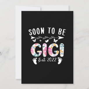 Bald wird Gigi Anfang 2022 florale neue Oma Mutter Save The Date