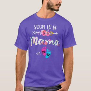 Bald wird Mama Est 2022 florale neue Großmutter Mu T-Shirt