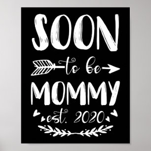 Bald wird Mama Est. Muttertag 2020 Junge Mutter Poster