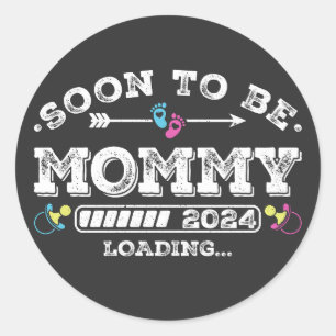 Bald wird Mommy 2024 Ladung Runder Aufkleber