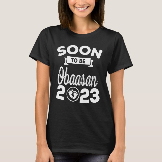 Bald wird Obaasan Est 2023 neue Oma Mütter Da T-Shirt (Vorderseite)