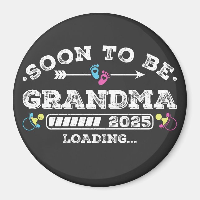 Bald wird Oma 2025 Ladekreis Magnet (Vorne)