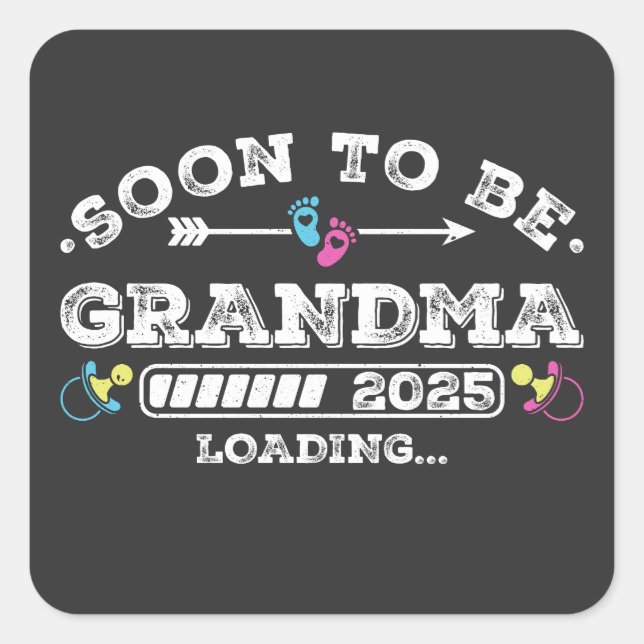 Bald wird Oma 2025 Ladung Quadratischer Aufkleber (Vorderseite)