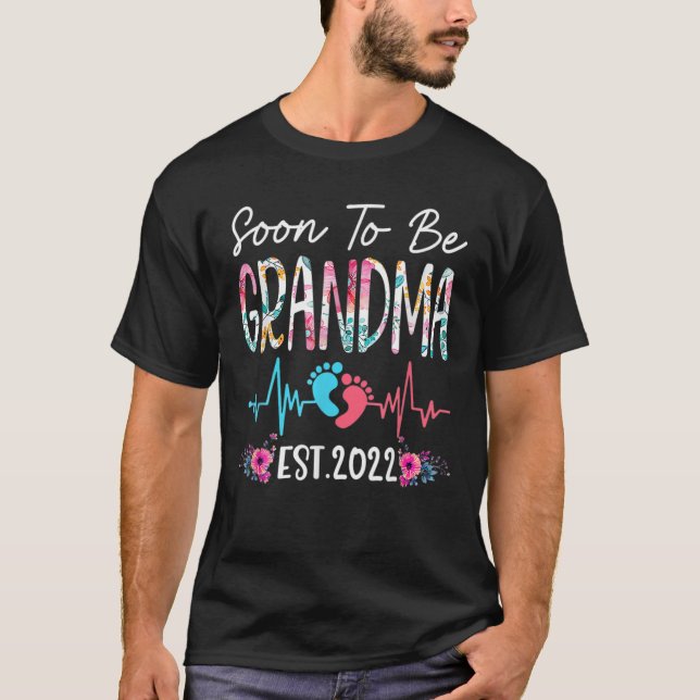 Bald wird Oma Est 2022 die Funny Floral Mutter's T-Shirt (Vorderseite)
